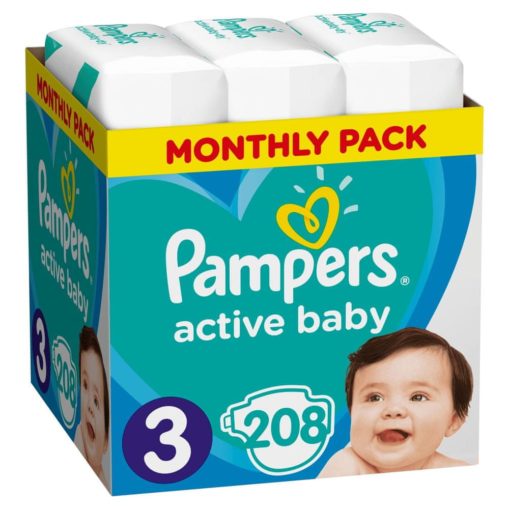 pampers active baby 3 midi 208 szt