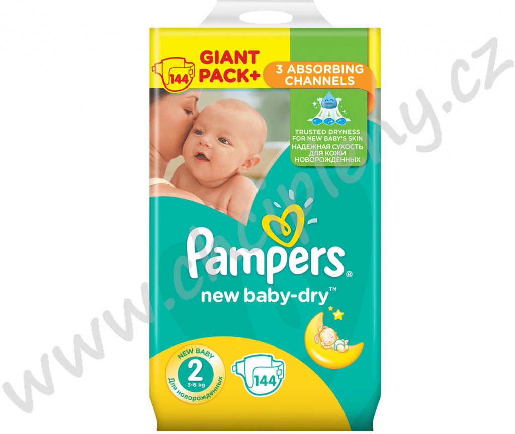 pampers new baby dry 2 giant box 144szt