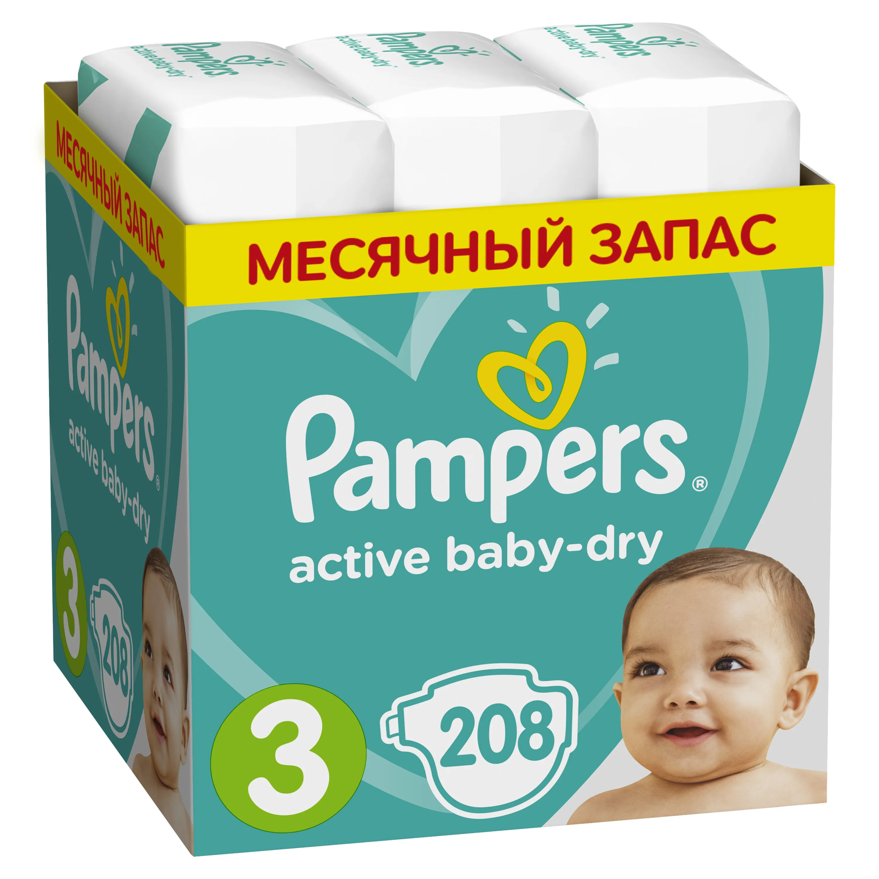 pampers 3 active baby dry 208