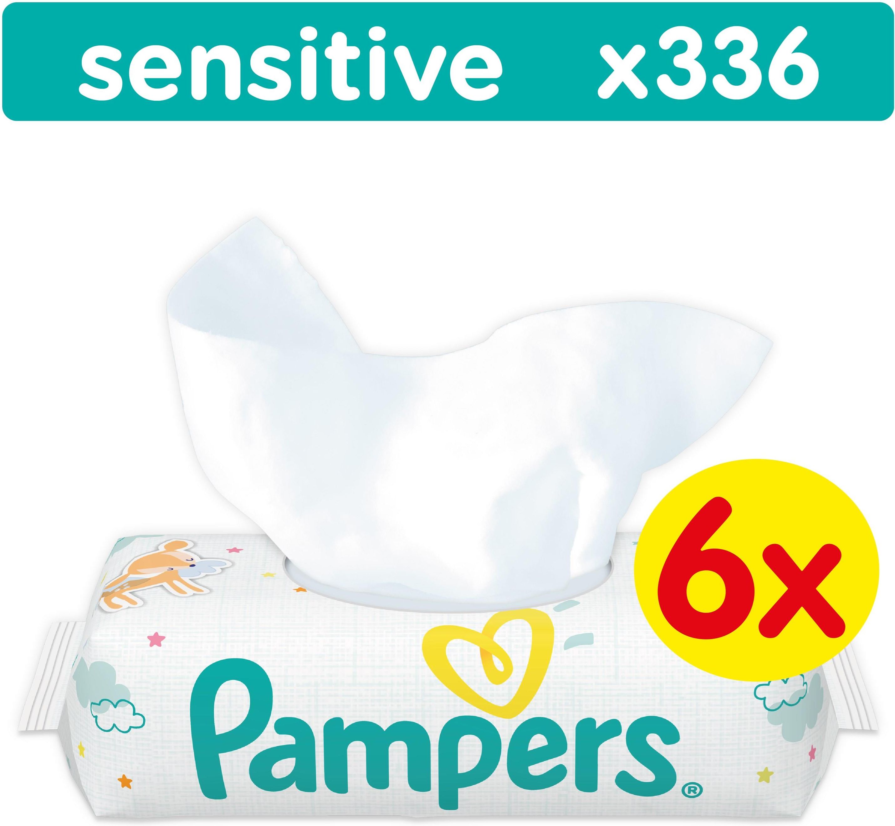 pampers sensitive chusteczki dla niemowląt 6 x 56 sztuk