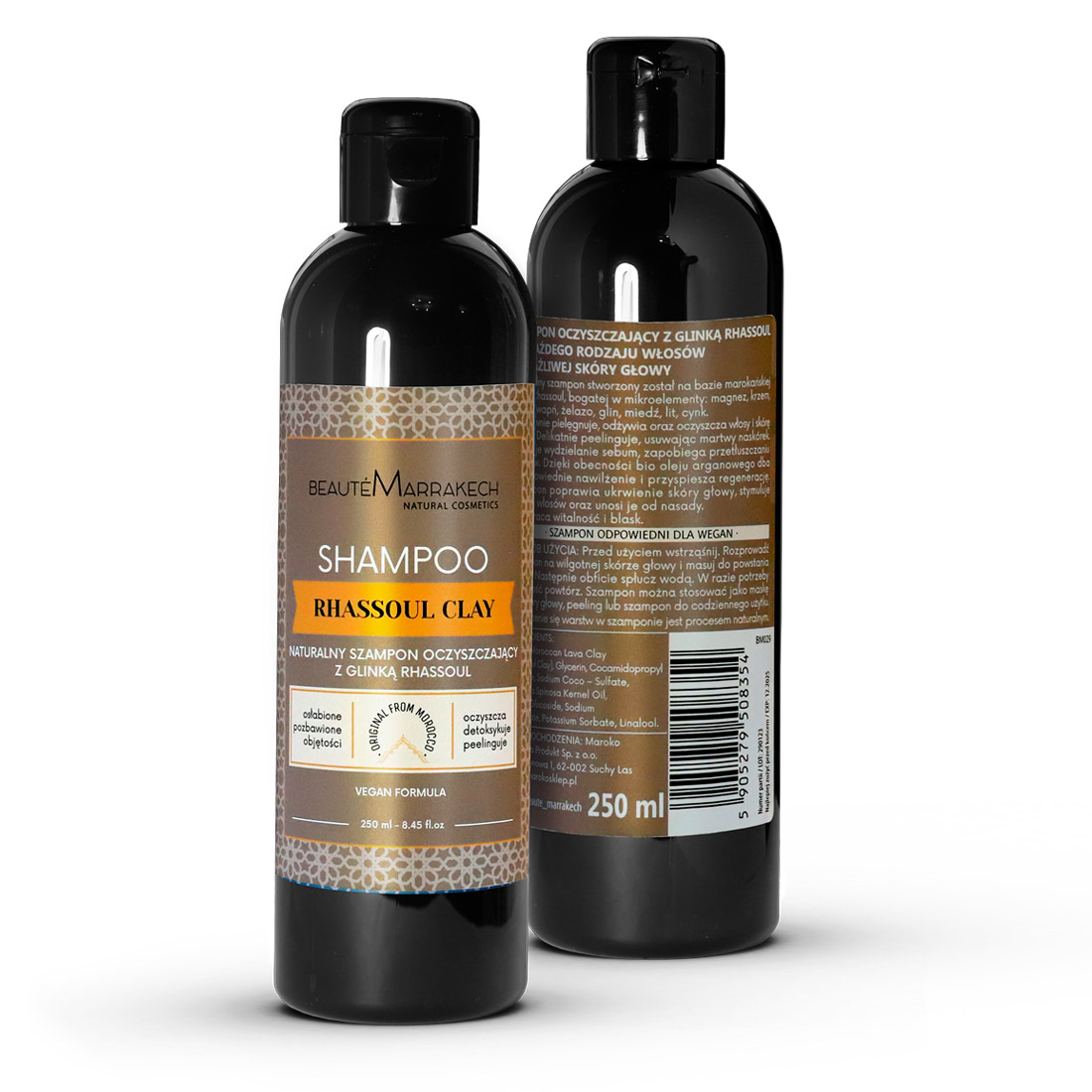 szampon oczyszczający z glinką ghassoul i olejem arganowym d