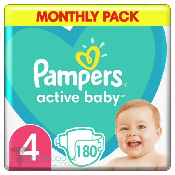 pampers active baby 4+ monthly pack