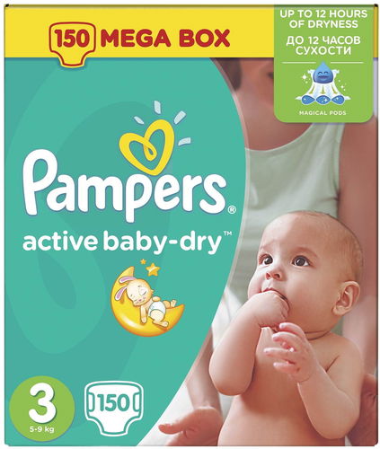 pampers active baby dry 3 150