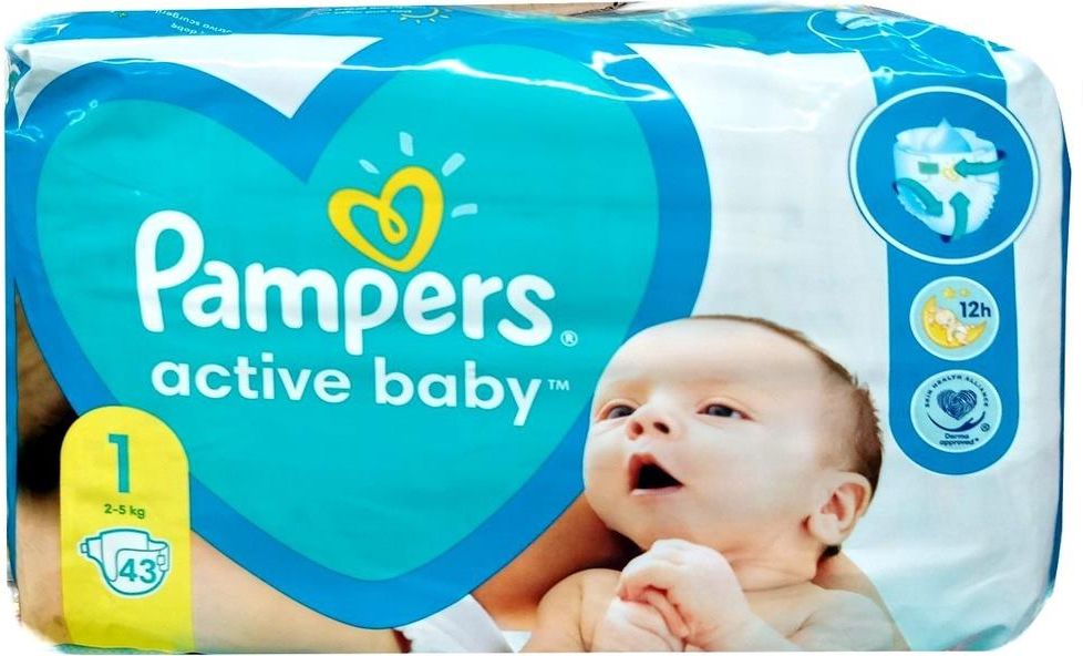 pampers new baby-dry 1 new born 2-5kg 43szt pieluszki jednorazo