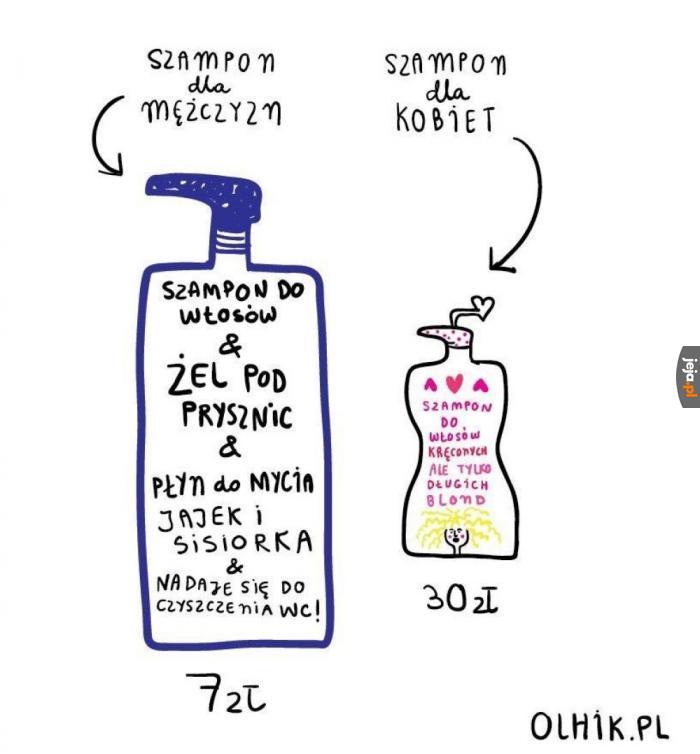 zakupy mezczyzna kobieta szampon śiedem w jednym