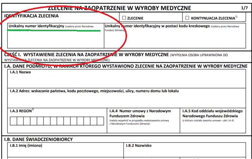 jak prawidłowo napisać zlecenie na pieluchomajtki do nfz