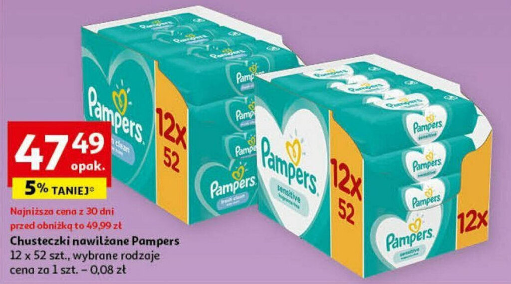 chusteczki nawilżane pampers auchan