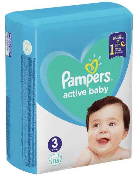 pampers active baby dry r.3 15 szt