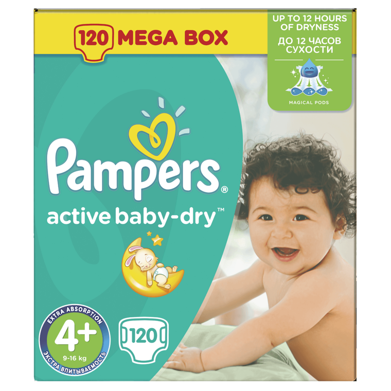 pieluchy pampers active baby mega box plus 4+