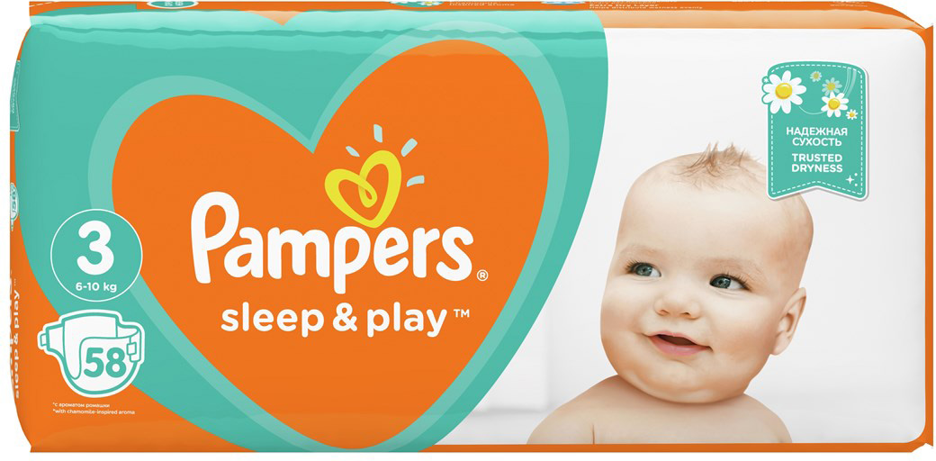 pampers sleep&play pieluchy rozmiar 3 midi 6-10kg 58 sztuk