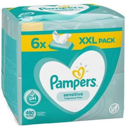 pampers sensitive chusteczki 4x64