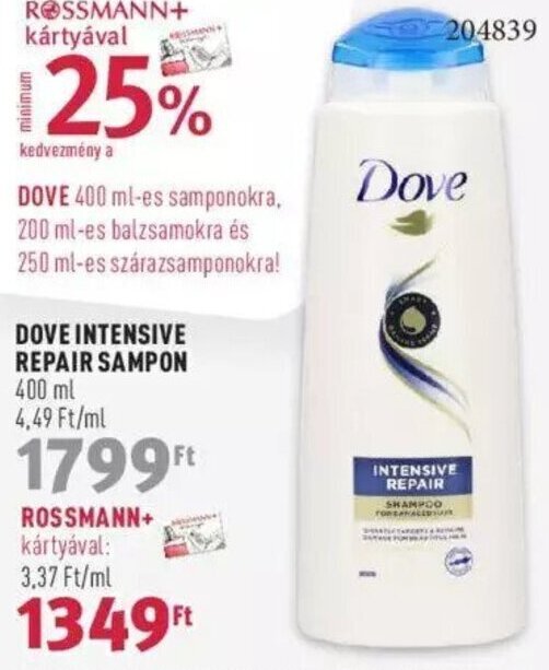 rossmann dove szampon repair