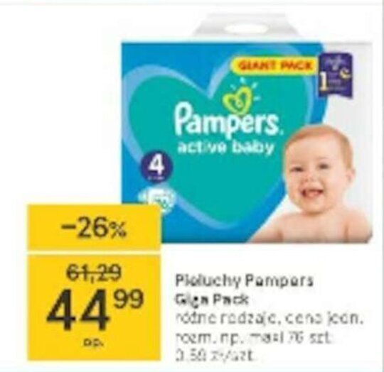 promocje tesco pieluchy pampers