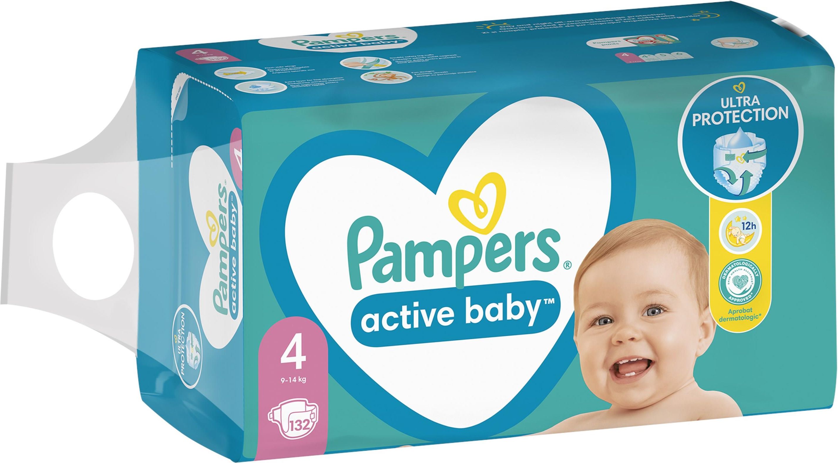 pampers active baby 4 132 szt