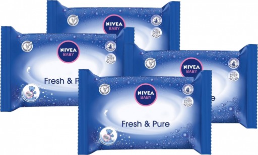 nivea 6x63szt baby fresh&pure chusteczki nawilżane dla dzieci i niemowląt