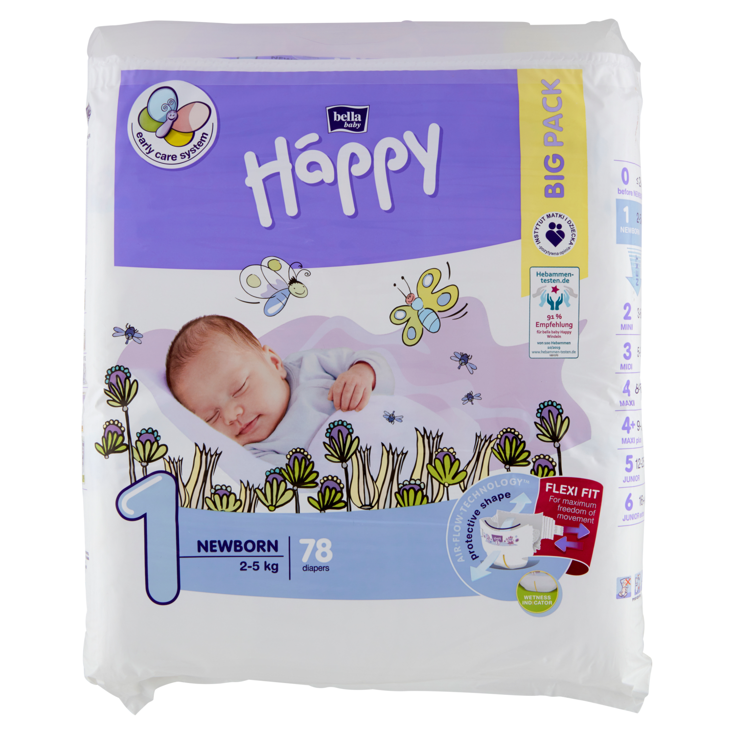 happy pieluchy 1 newborn 2-5kg wycięcie na pępek