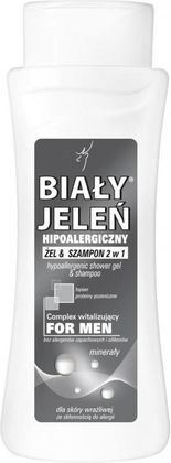 biały jeleń szampon żel hipoalergiczny 2w1 men z łopianem 300ml