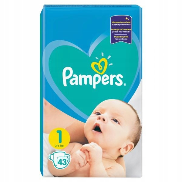 pampers new baby-dry pieluchy 1 newborn 43 szt pieluszki