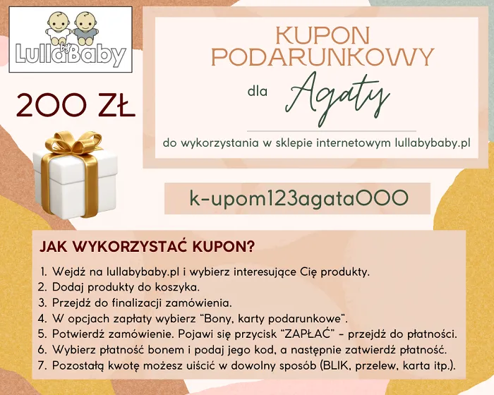 kupon upominkowy pieluchy