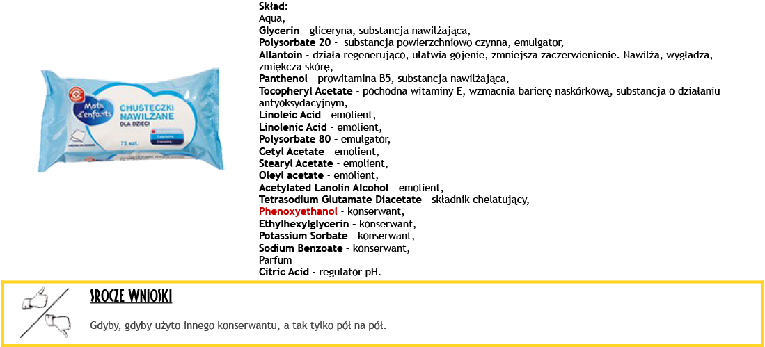 które chusteczki nawilżane dla niemowląt sroka o