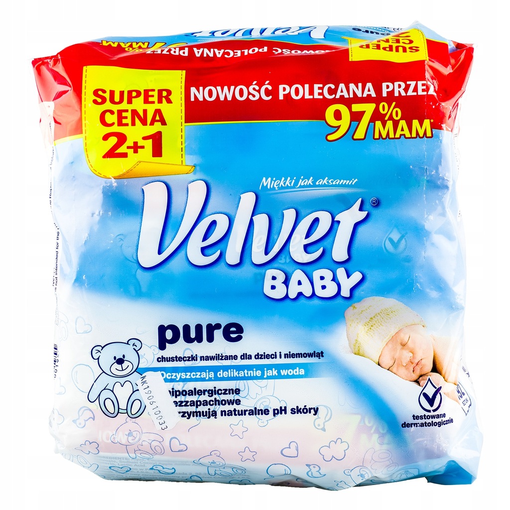 velvet baby chusteczki nawilżane pure sklad