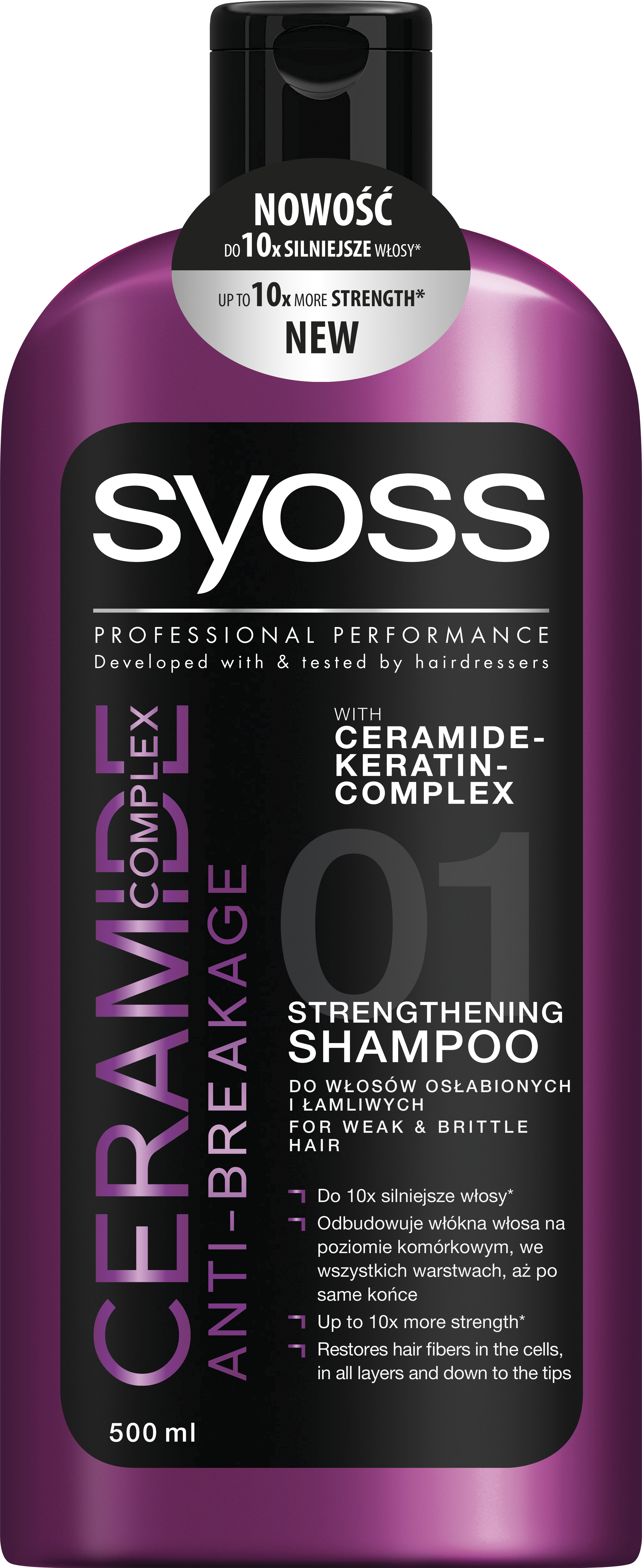 syoss ceramide complex szampon do włosów osłabionych i łamliwych