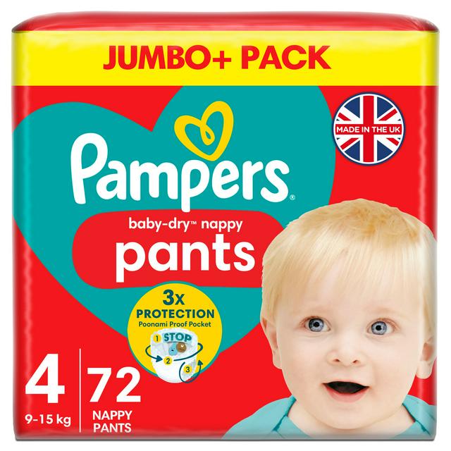 pampers baby dry nappy pants size 4