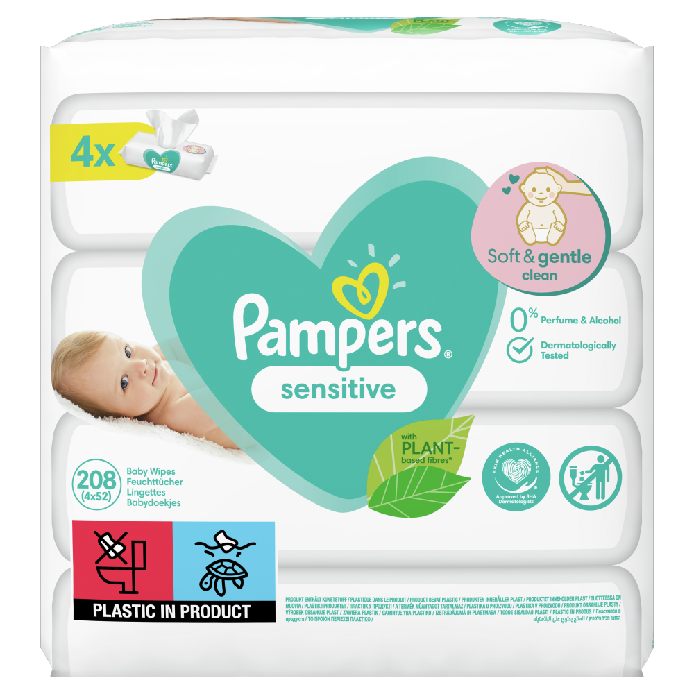 chusteczki pampers sensitive 4x64