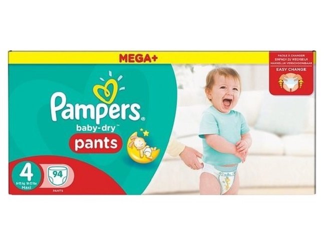 pampers mega paka 94 szt beby-dry pants 4 najtaniej