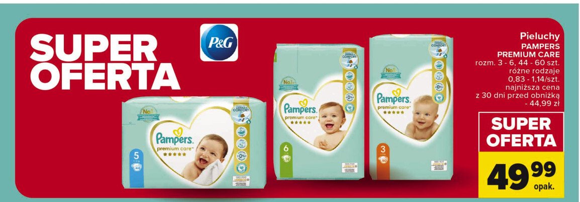 przecena pieluch pampers