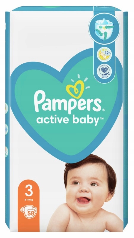 pampers activ baby 6-10 kg 58 szt