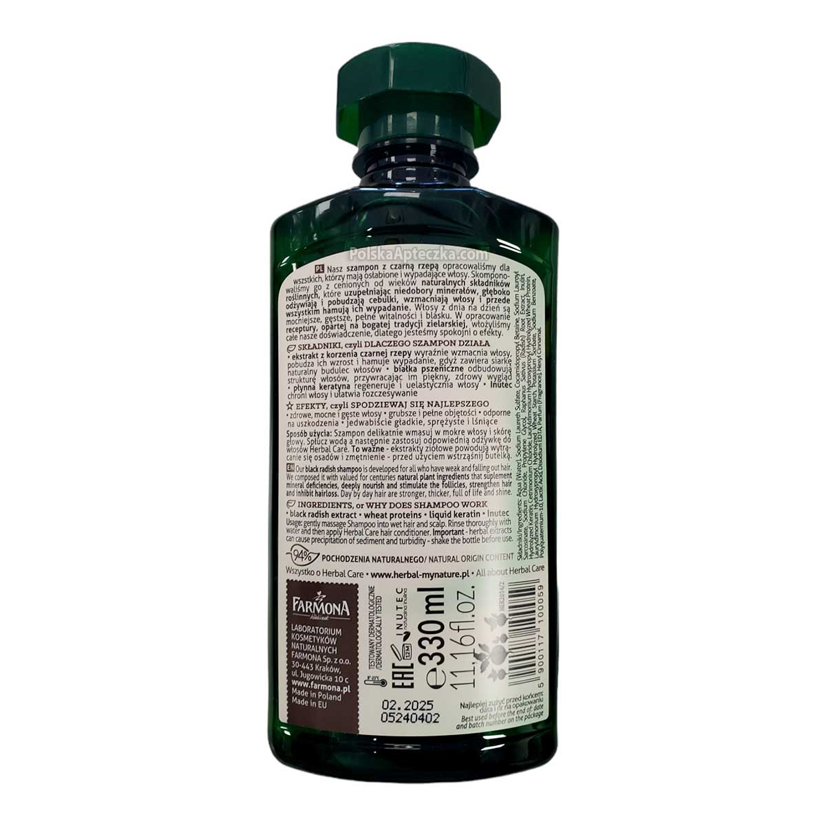 herbal care szampon czarna rzepa składniki