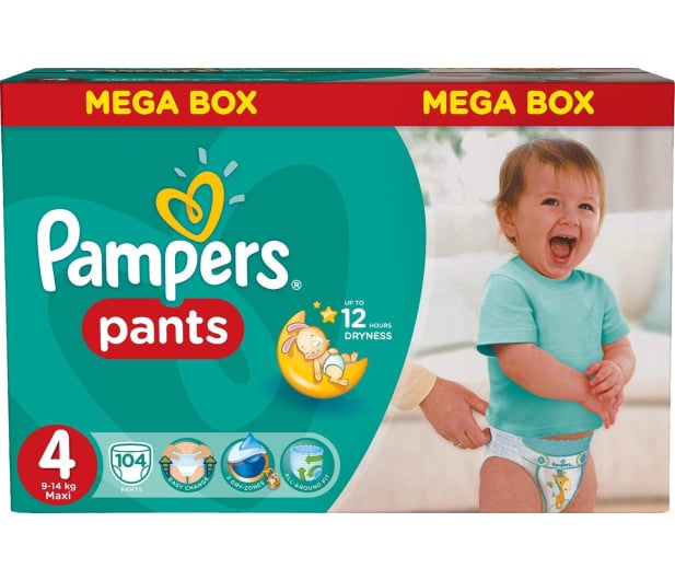 pieluchomajtki pampers mega box 4 maxi 104