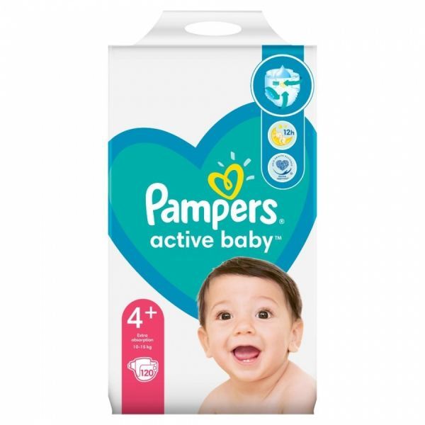 pampers active baby-dry pieluszki 4+ 120