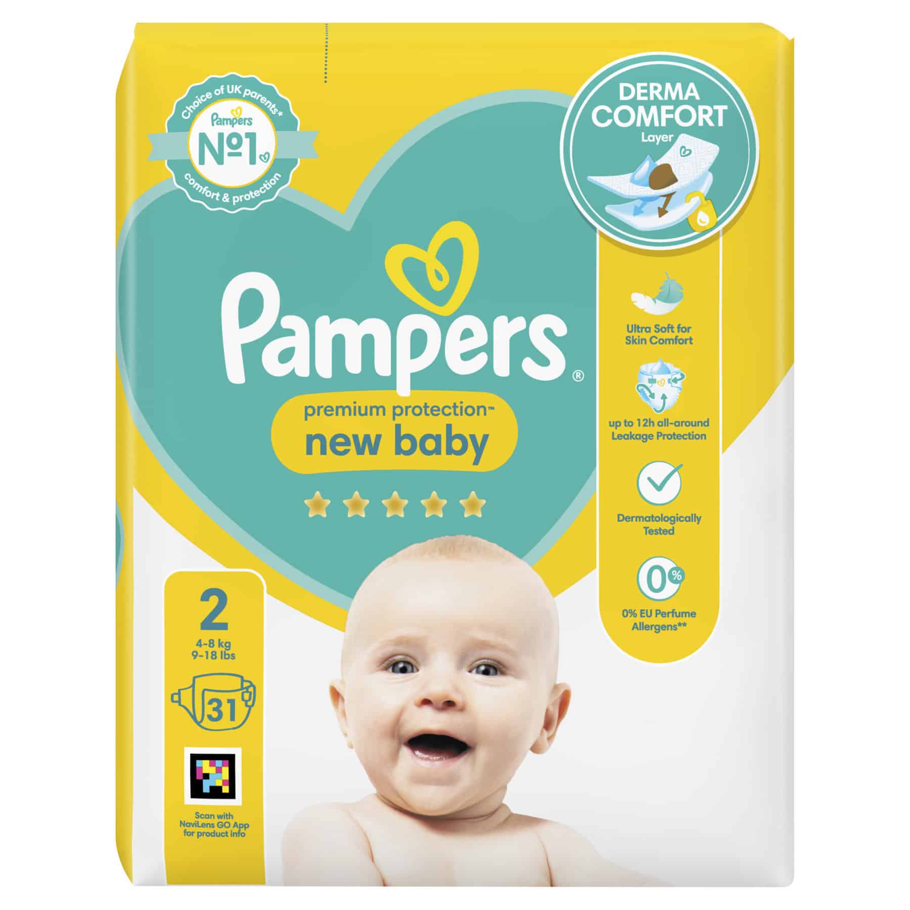 pampers new baby 2 premium protection