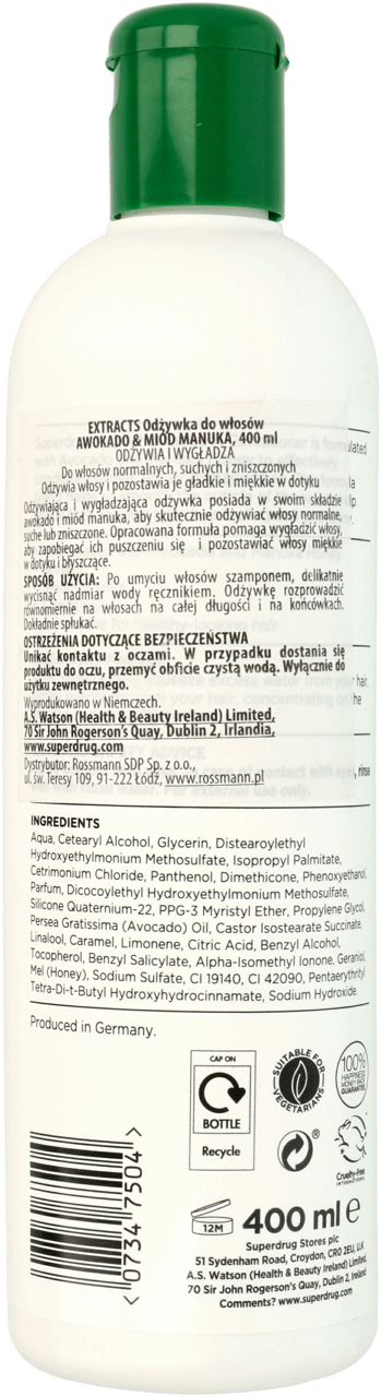 odżywka do włosów suchych i zniszczonych awokado i mas rossmann