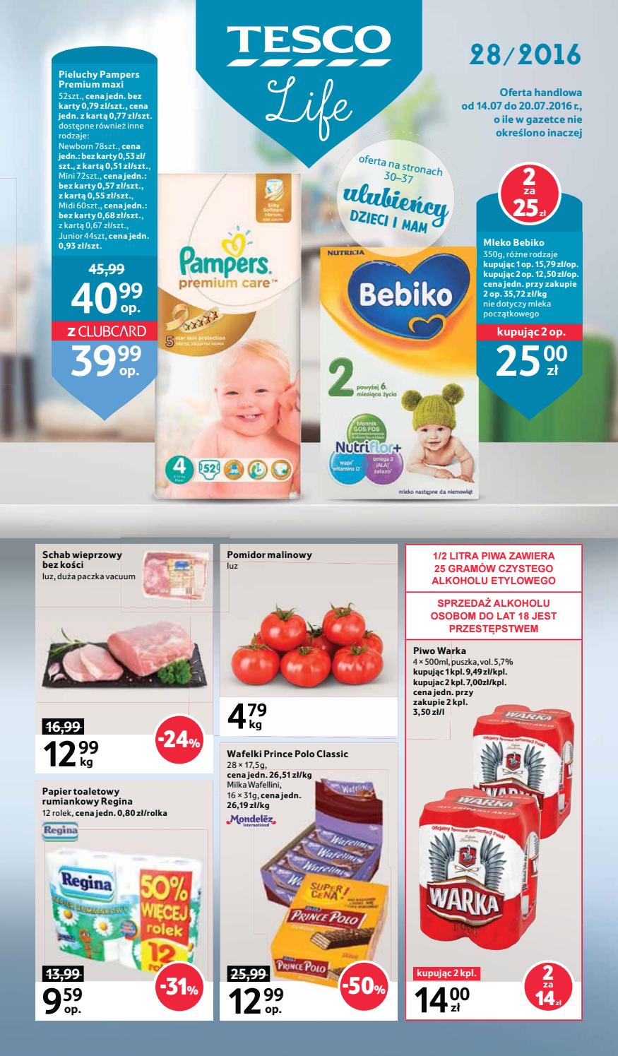 gazetka tesco pampers