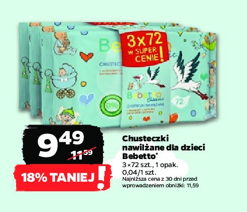 chusteczki nawilżane bebetto