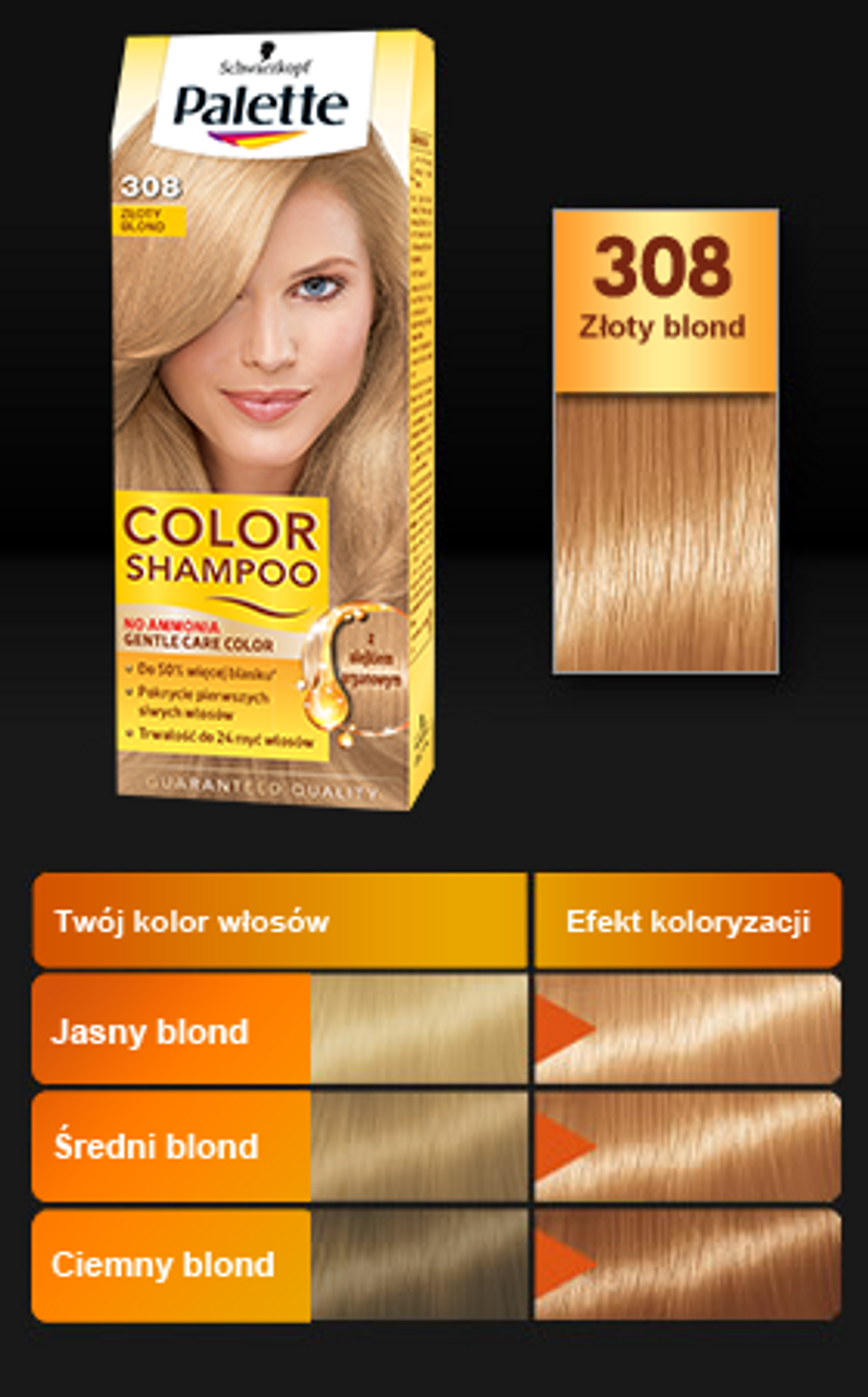 palette złoty blond szampon