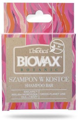 biovax botanic szampon w kostce malina moroszka i baicapil 82g