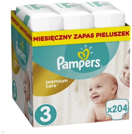 pampers premium care 3 midi 204 szt