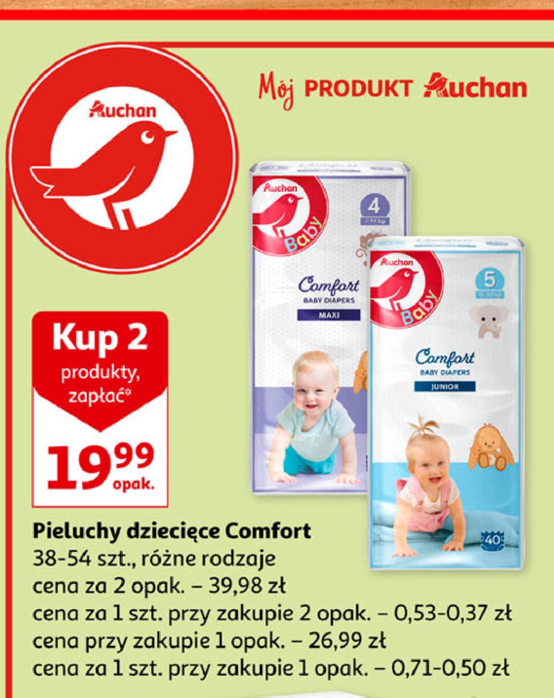 pieluchy auchan babby happy cena