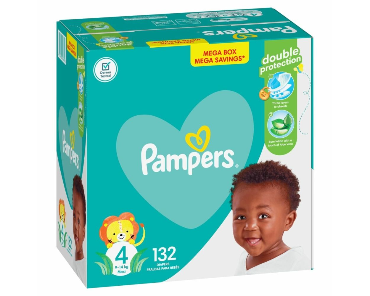 pampers active baby 4 maxi mega box 132