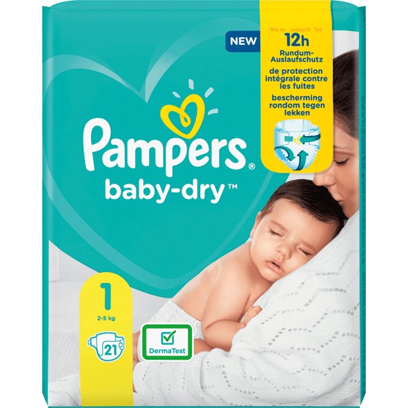 pampers new baby-dry 1 new born 2-5kg 43szt pieluszki jednorazo