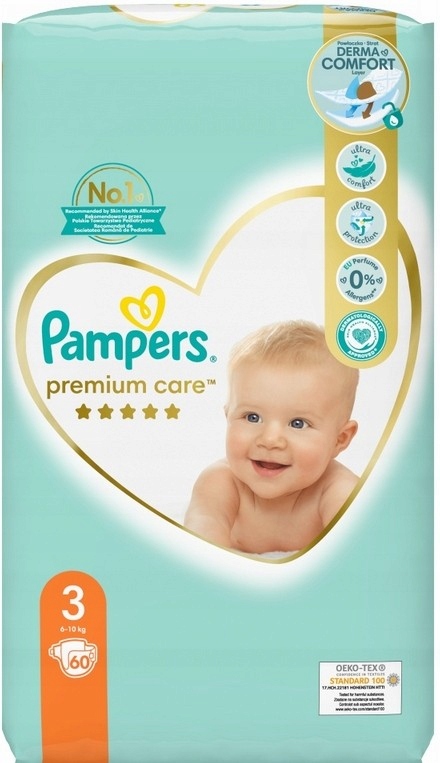 10 sztuk pampers premium care rozmiar 3