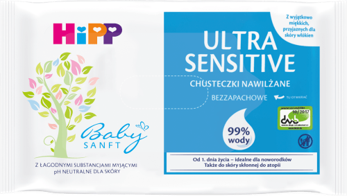 hipp ultra sensitiv chusteczki nawilżane w pudełku