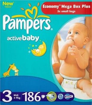 pampers active baby-dry pieluszki 3 midi 126 sztuk