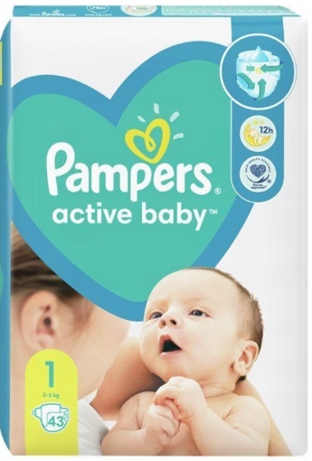 pampers new baby-dry pieluchy 1 newborn 43 szt pieluszki