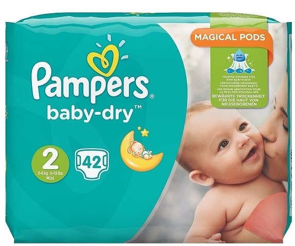 pampers 2 new baby-dry pieluchy 100szt 3-6kg mini