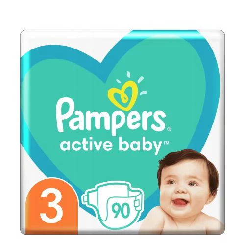 pampers active baby 3 midi 4-9kg giant pack 90 szt